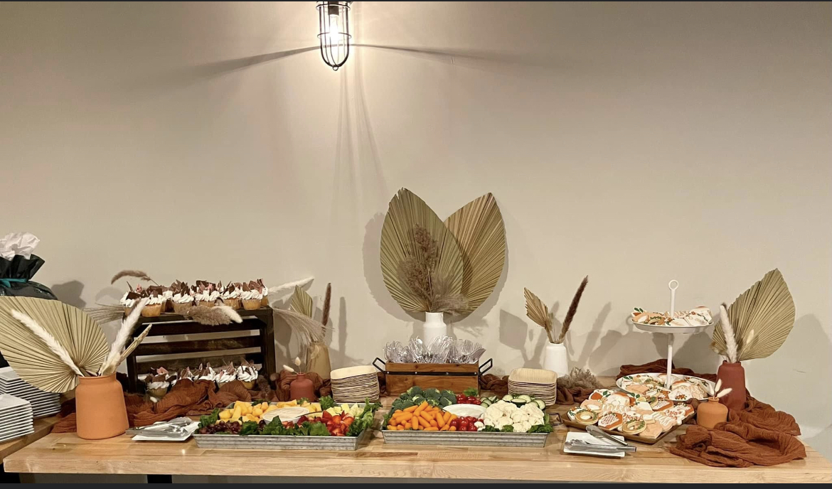 appetizers placed on a side table