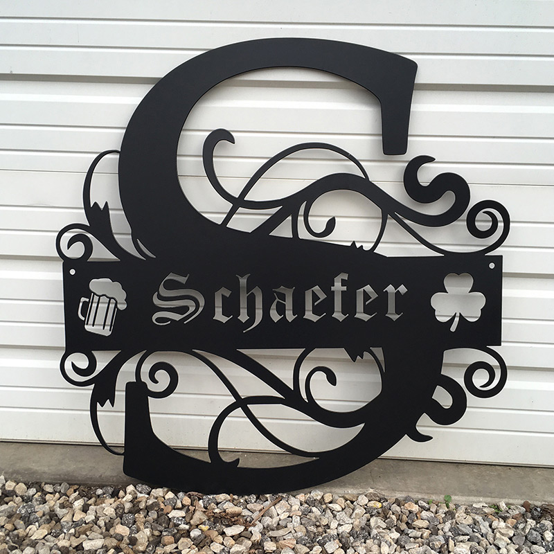 metal work featuring the last name of Schaefer