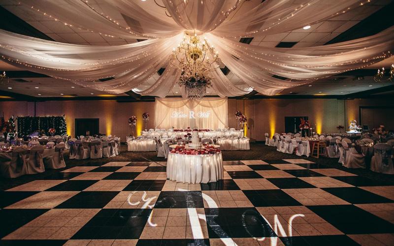 canopy over the dance floor at the Thelma Keller Convention Center